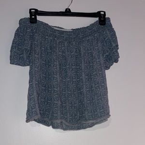 3/$10 Off the shoulder printed blouse